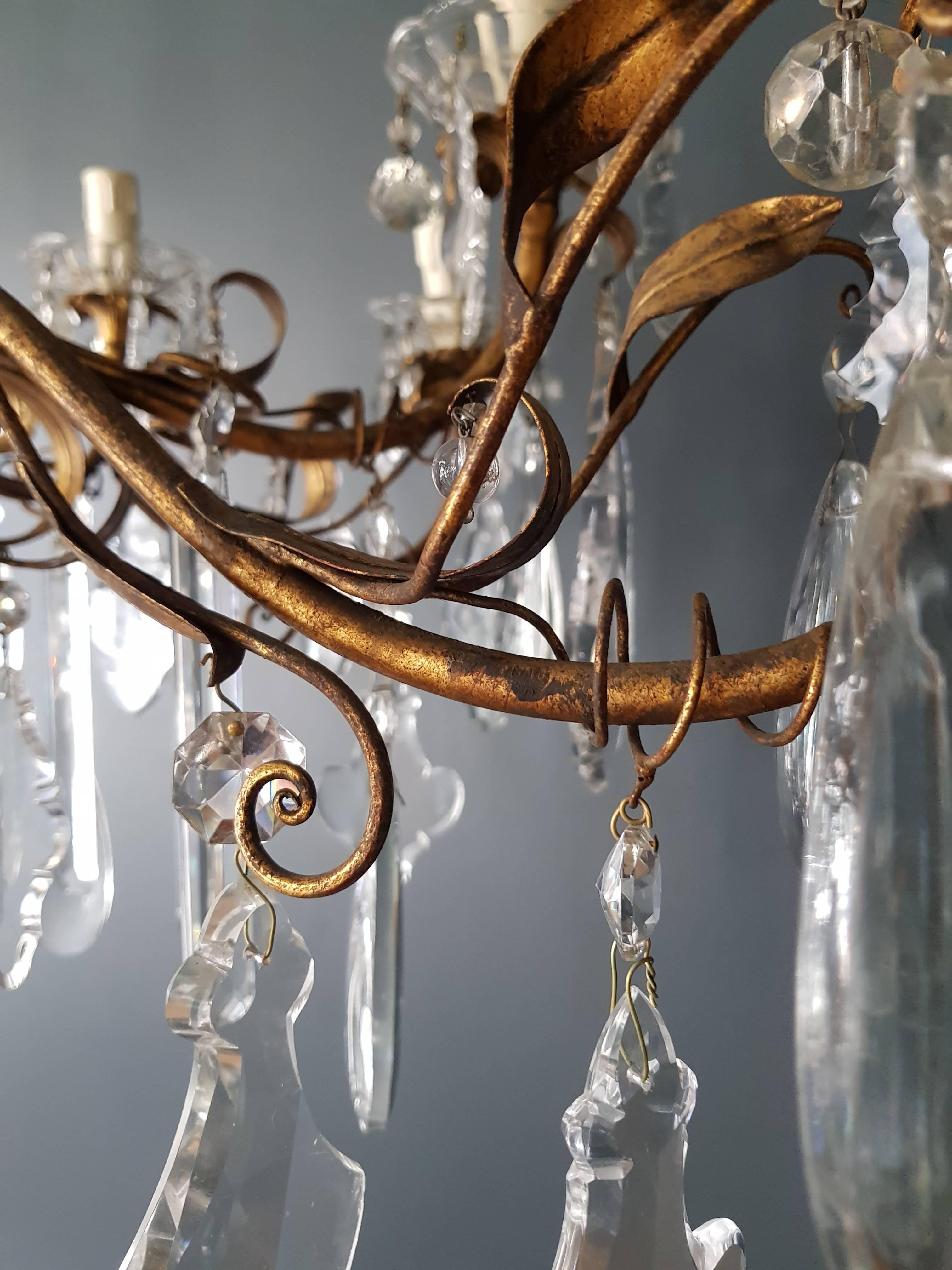 Crystal Chandelier Antique Ceiling Lamp Murano Florentiner Lustre Art Nouveau 2