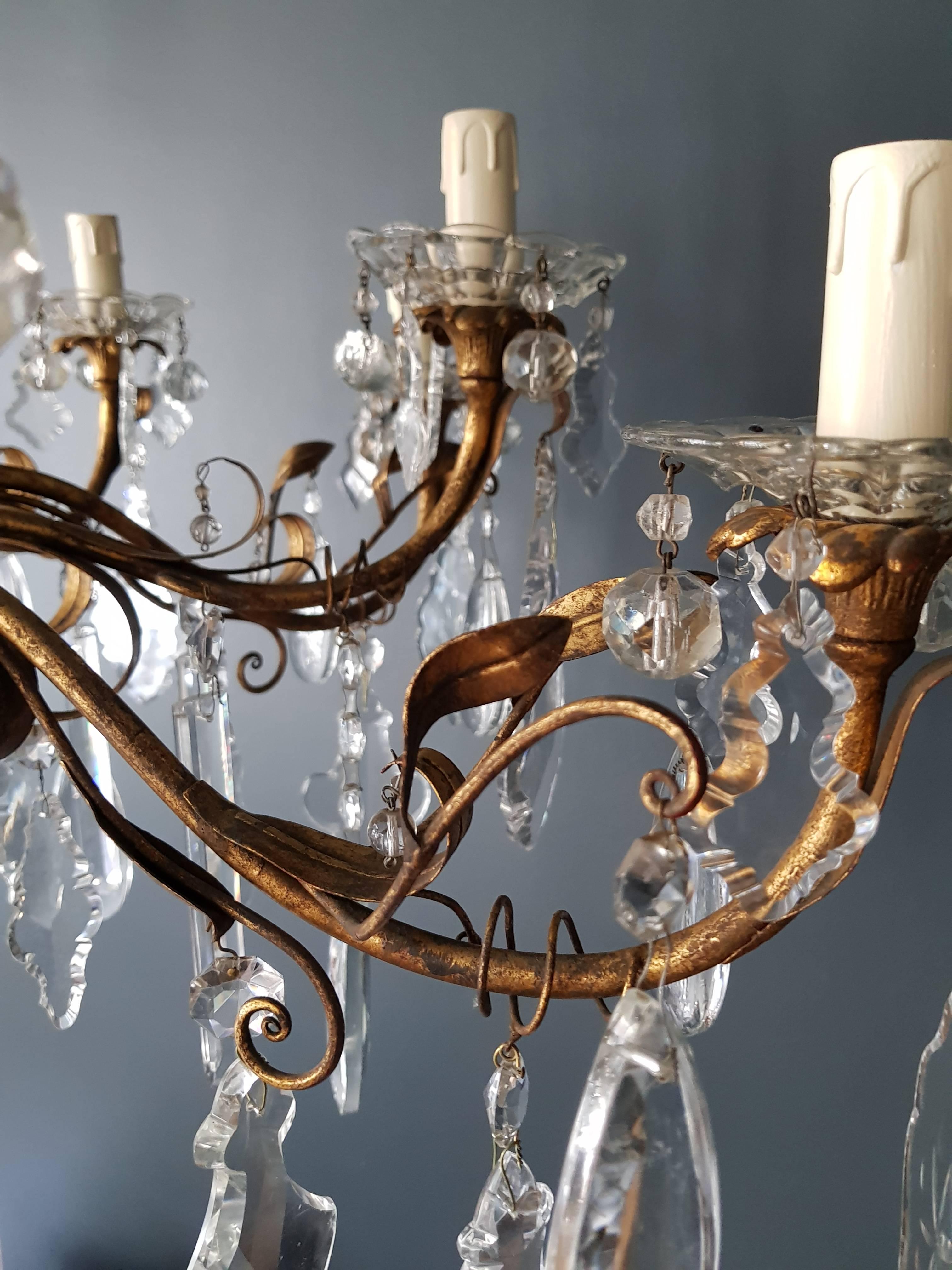 Crystal Chandelier Antique Ceiling Lamp Murano Florentiner Lustre Art Nouveau 3
