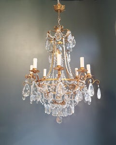 Crystal Chandelier Antique Crystal Lustre Ceiling Lamp Rarity Neoclassical