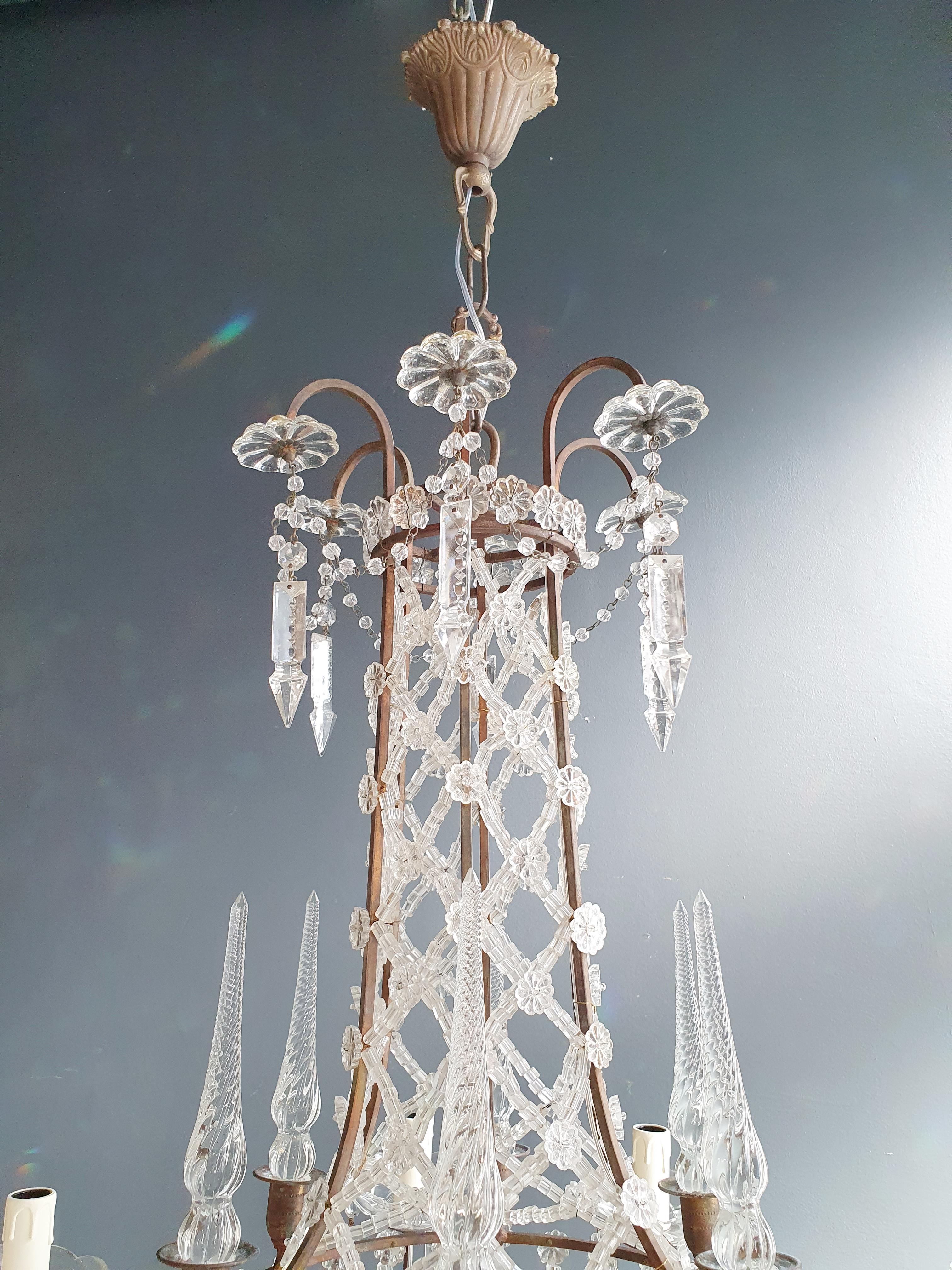 17th Century Bronze Crystal Chandelier Antique Crystal Rarity Neoclassical For Sale