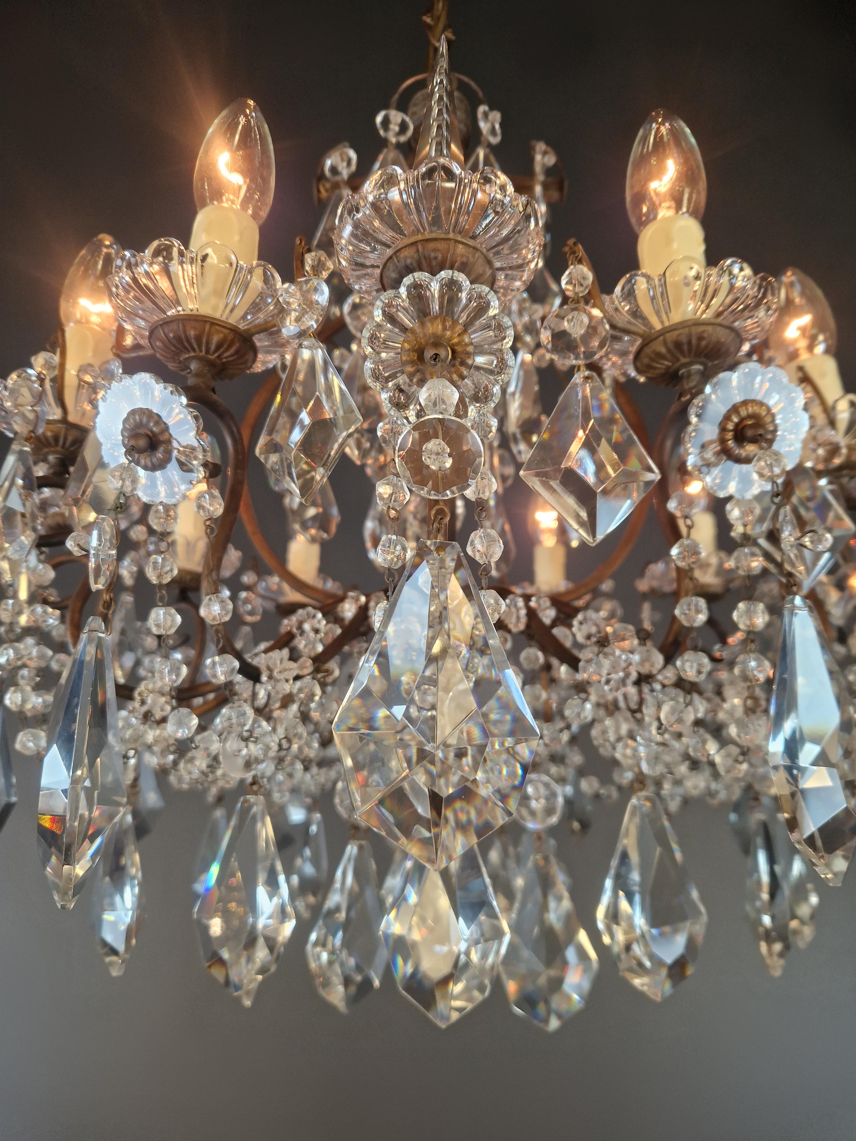 Lampadario di cristallo antico Lampada da soffitto in cristallo lustro Rarità Neoclassica in vendita 1