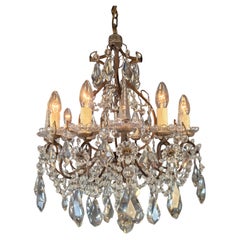 Crystal Chandelier Antique Crystal Lustre Ceiling Lamp Rarity Neoclassical