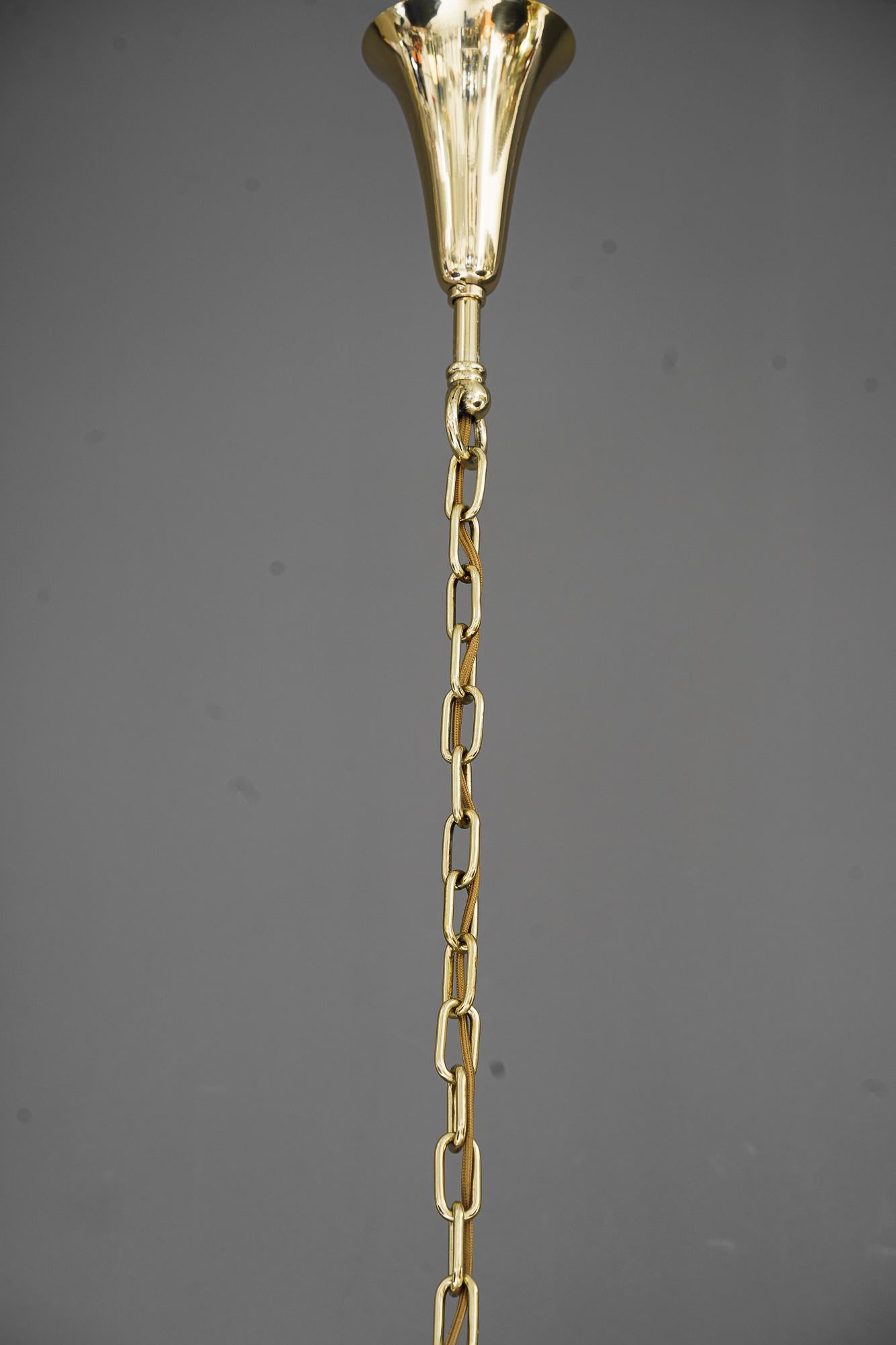 Brass Crystal chandelier around 1960s by J.L.Lobmeyr ( signed )  For Sale