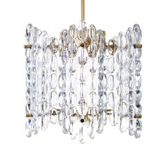 Crystal Chandelier by Carl Fagerlund, Orrefors, 1960s, Large Crystal Lamp