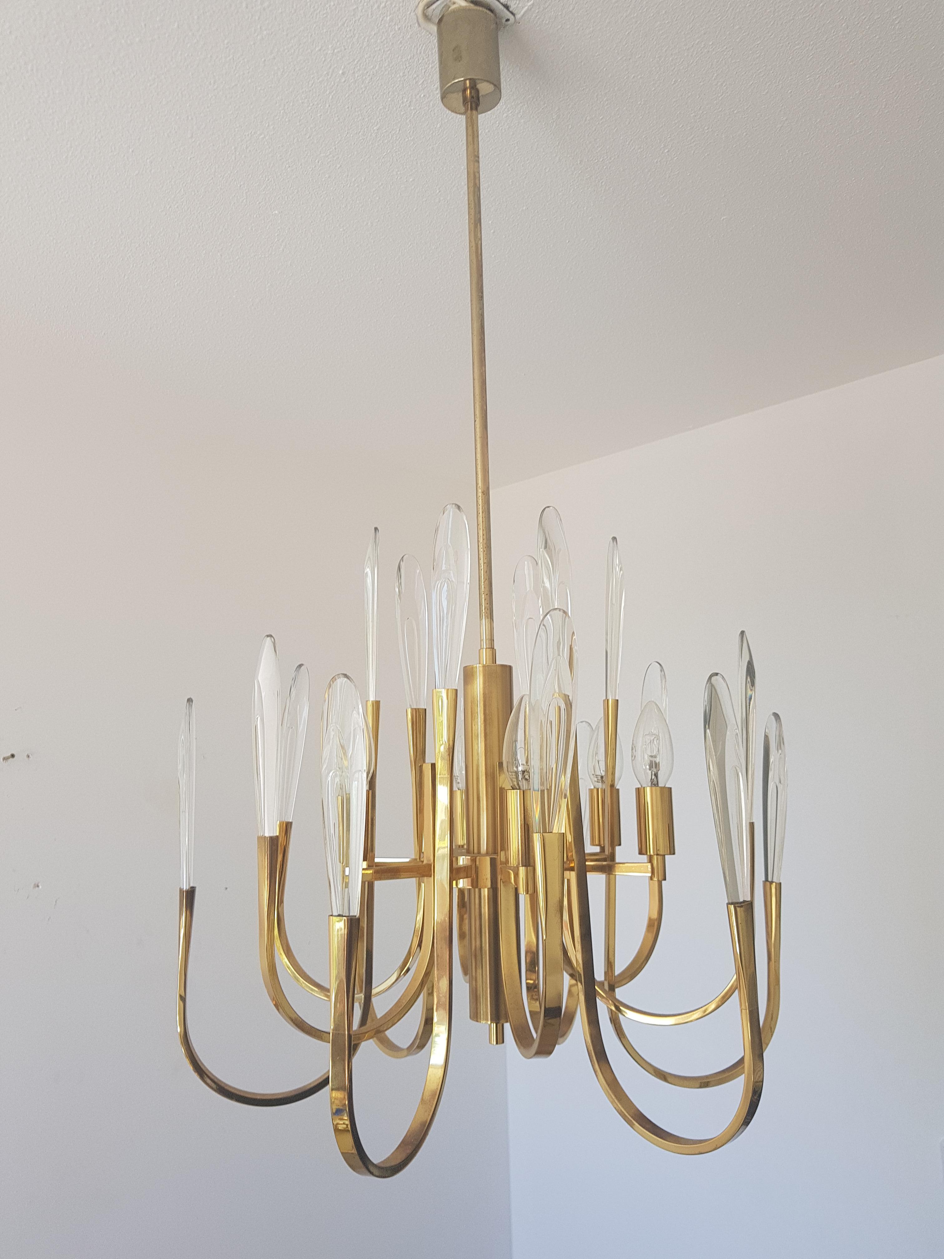 Crystal Chandelier  by Gaetano Sciolari 1970s,  5