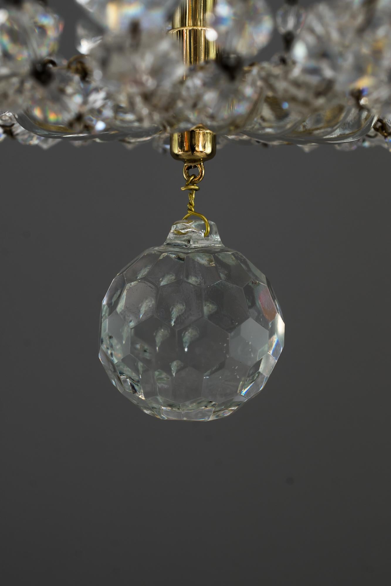Austrian Crystal Chandelier by Lobmeyr 'Signed' For Sale
