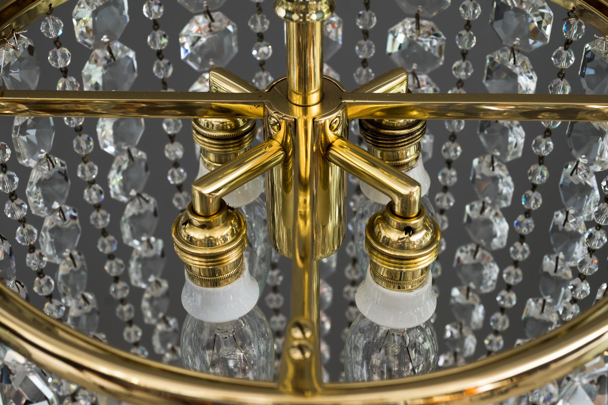 Lacquered Crystal Chandelier by Lobmeyr 'Signed' For Sale