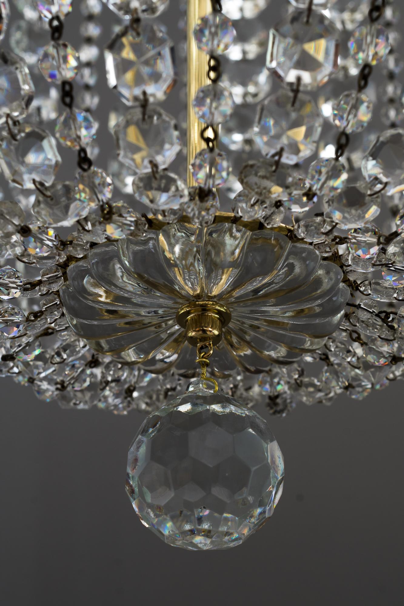 Crystal Chandelier by Lobmeyr 'Signed' In Good Condition For Sale In Wien, AT