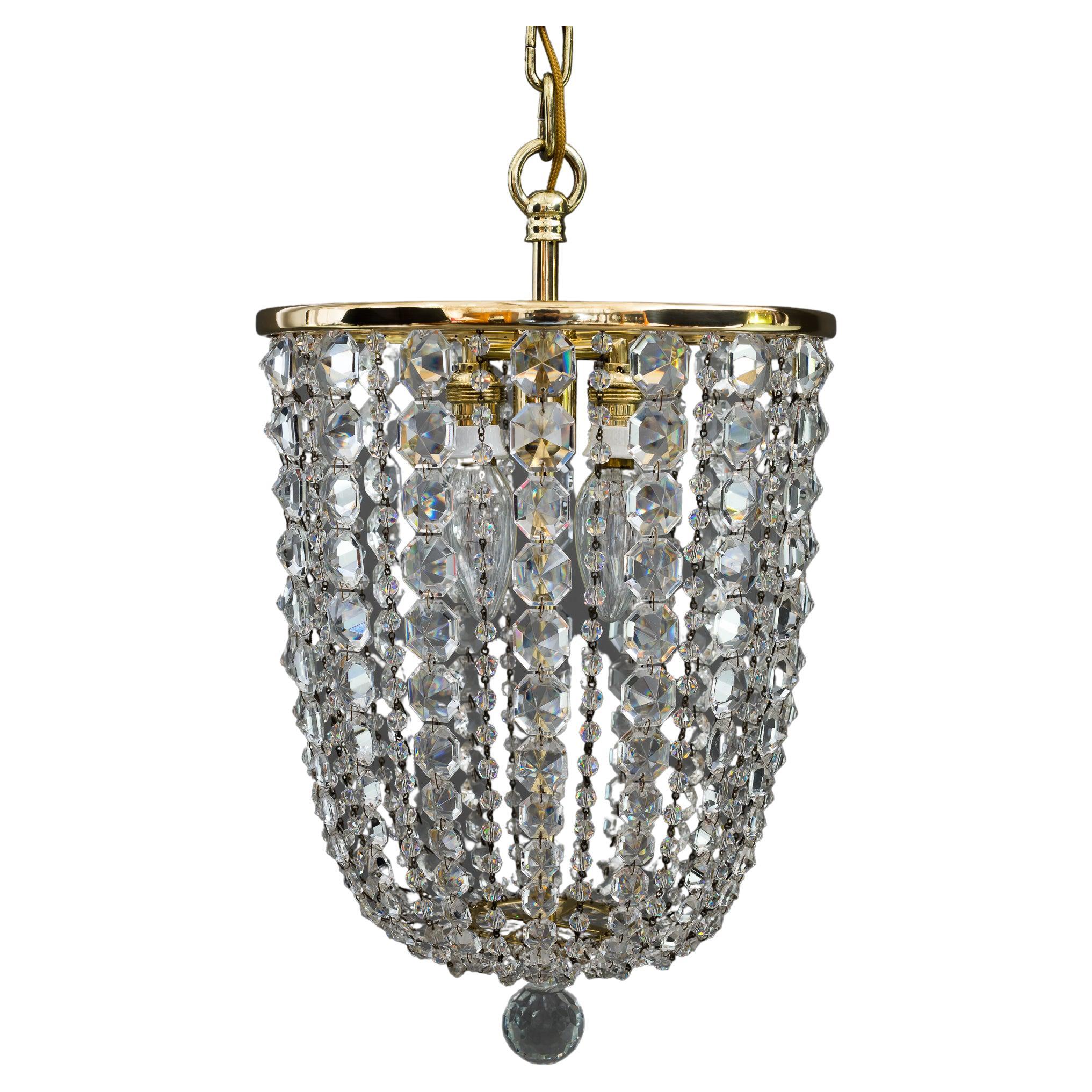 Crystal Chandelier by Lobmeyr 'Signed' For Sale