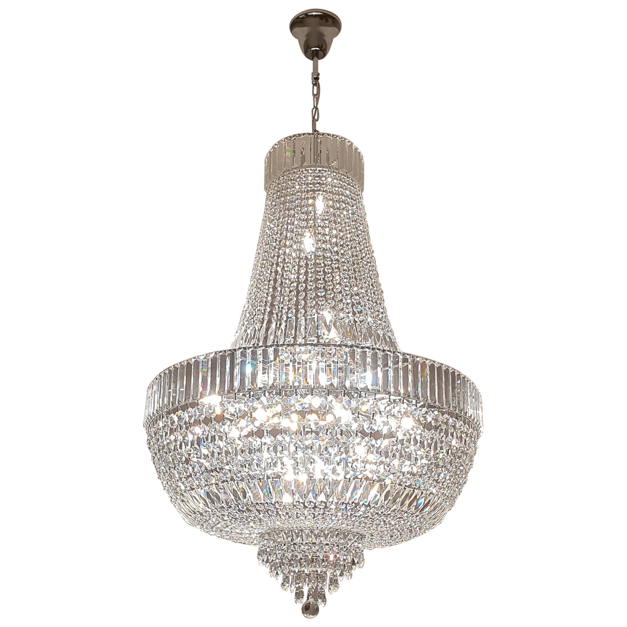 Crystal Chandelier Empire Nickel Sac a Pearl Palace Lamp Chateau Lustre