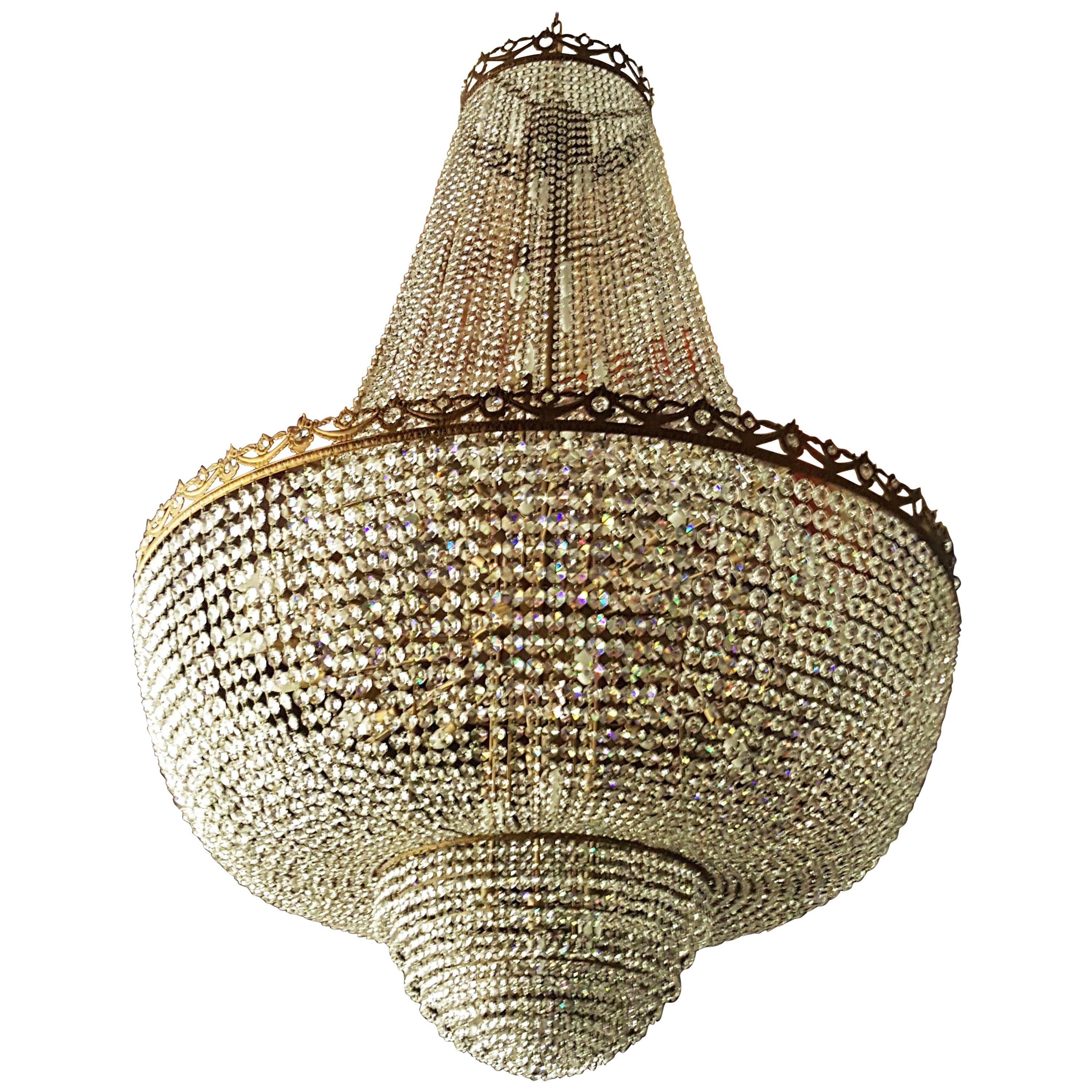 Crystal Chandelier Empire Sac a Pearl Big Large Palace Lamp Chateau Lustre