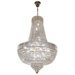 Lustre Empire Sac a Pearl Palace en cristal et argent lustre château lustre