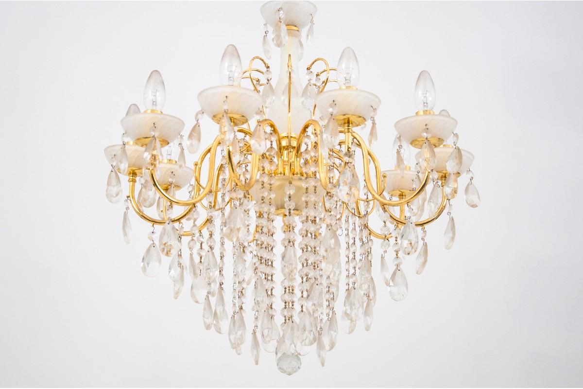 Brass Crystal Chandelier