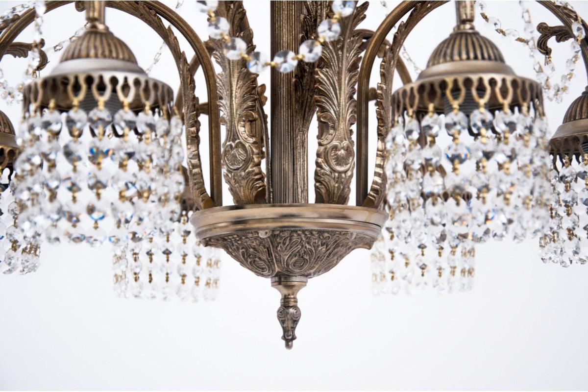 Mid-20th Century Crystal Chandelier, France, 1940s For Sale