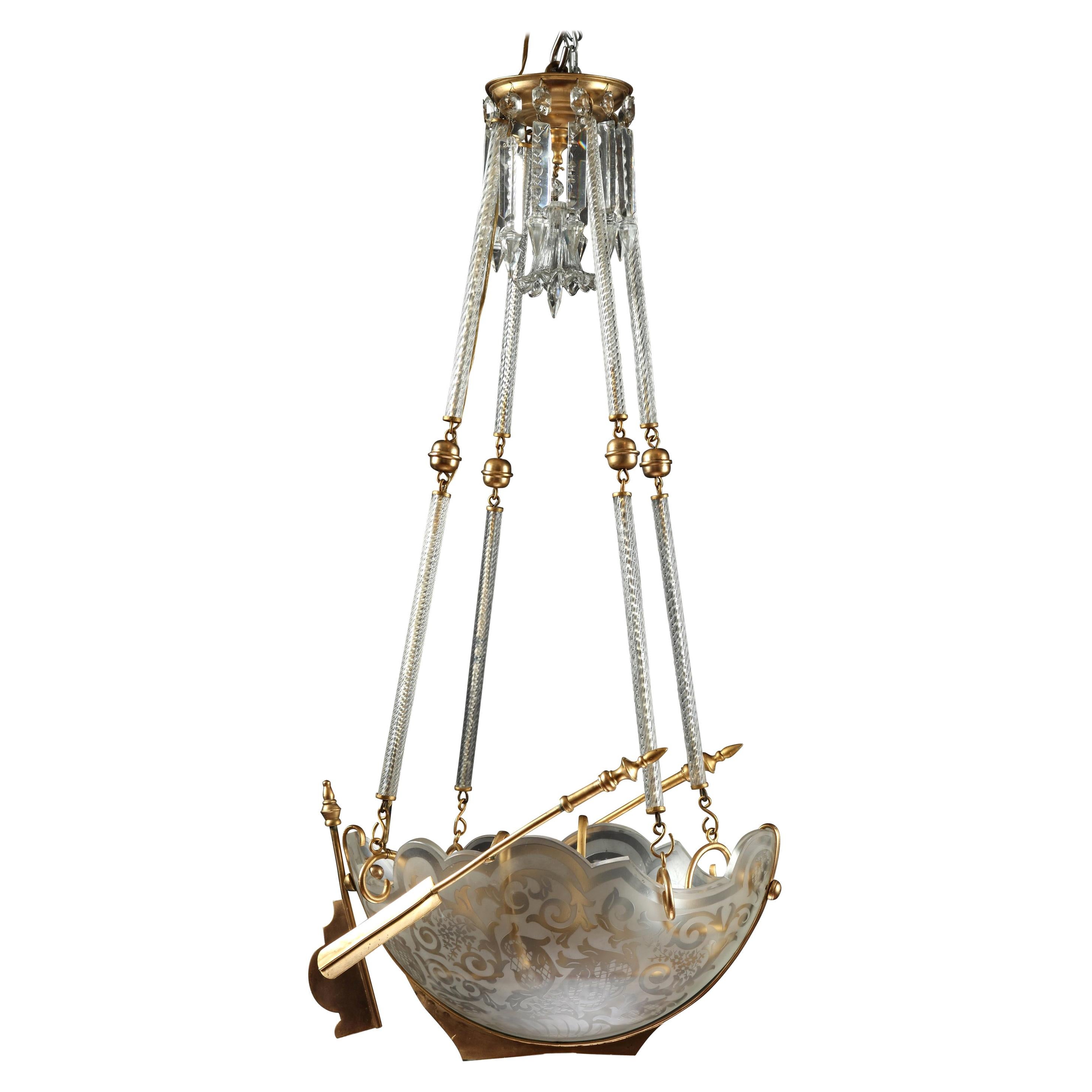 Crystal Chandelier "La Nef" Attributed to Baccarat, France, Circa 1870
