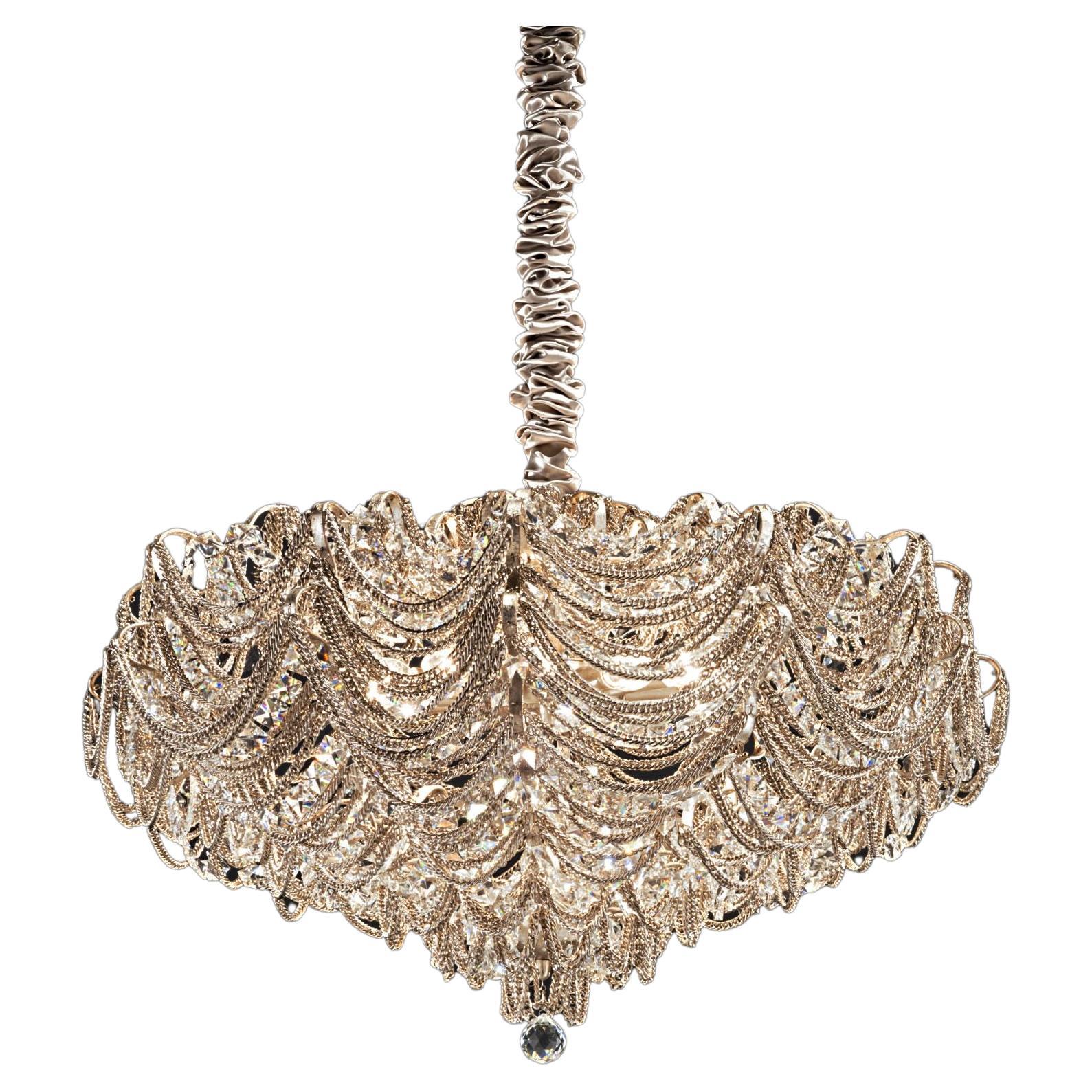Crystal Chandelier Lamp 88 by Aver For Sale