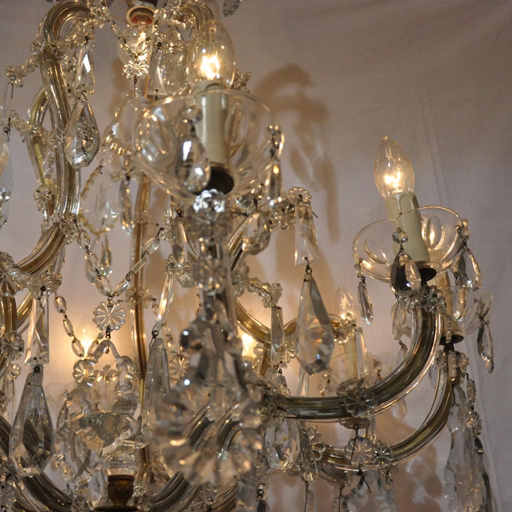 Metal Crystal Chandelier Maria Theresa For Sale