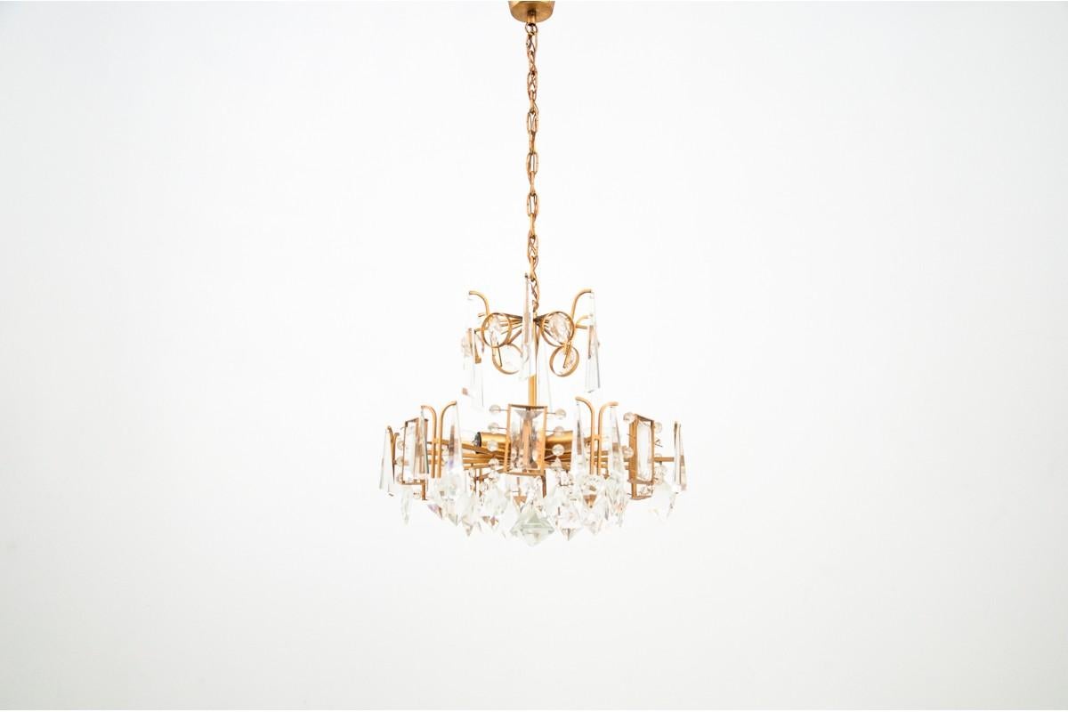 Crystal Chandelier, Northern Europe, 1950s For Sale 1