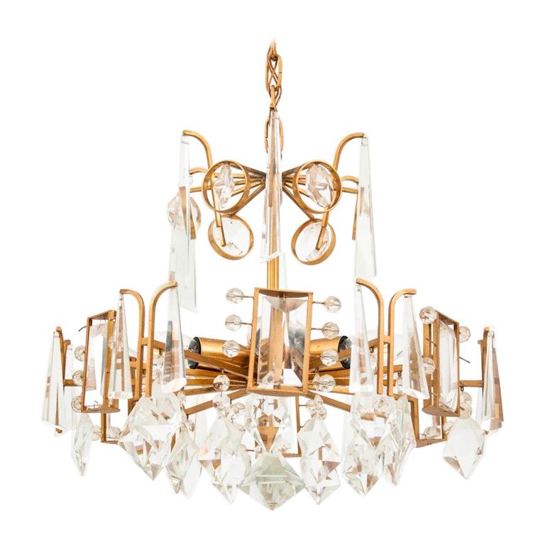 Crystal Chandelier, Northern Europe, 1950s For Sale