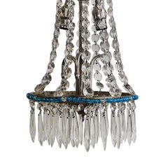 Crystal Chandelier with Blue Beading