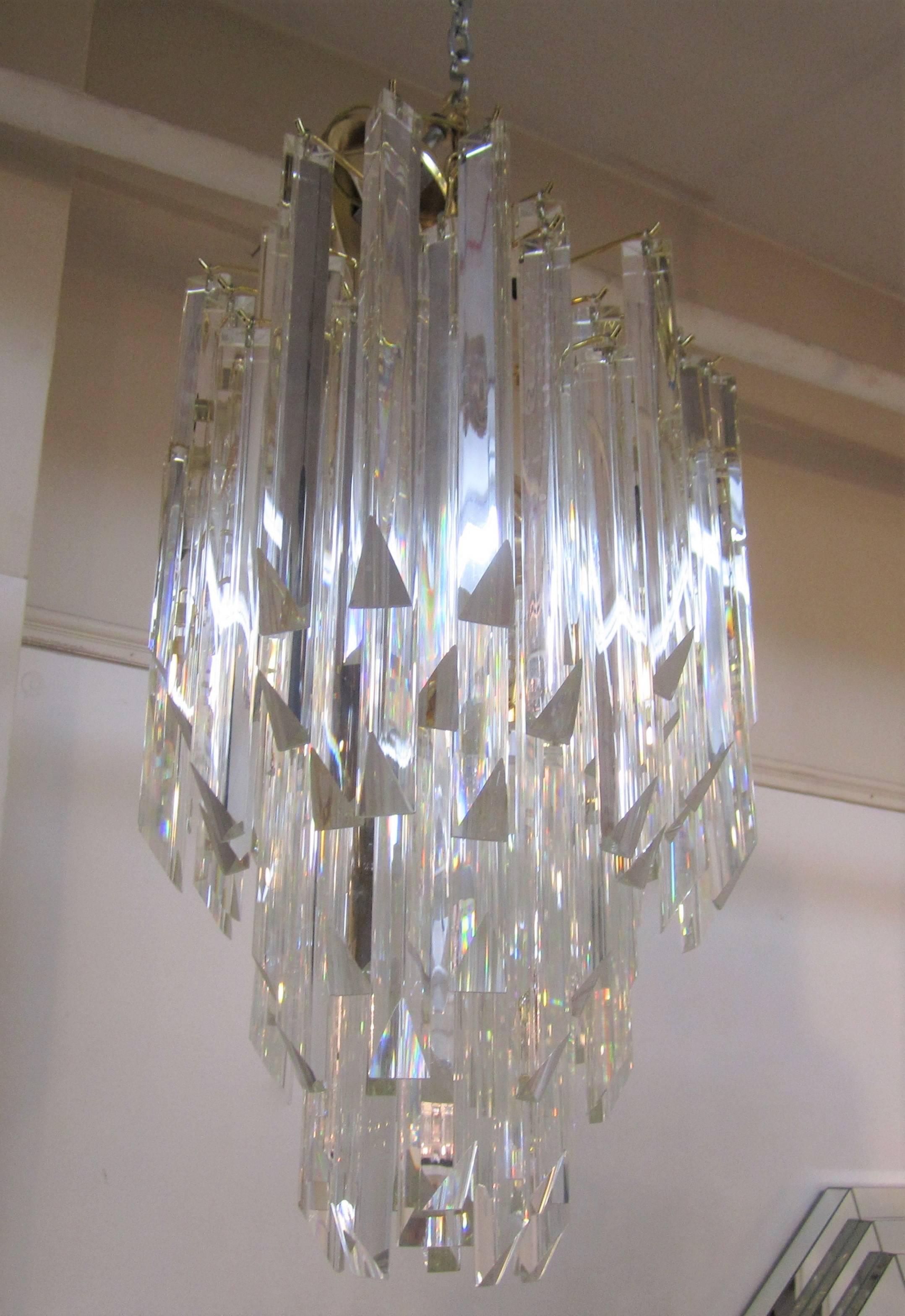 Crystal Chandelier in the Style of Venini For Sale 2