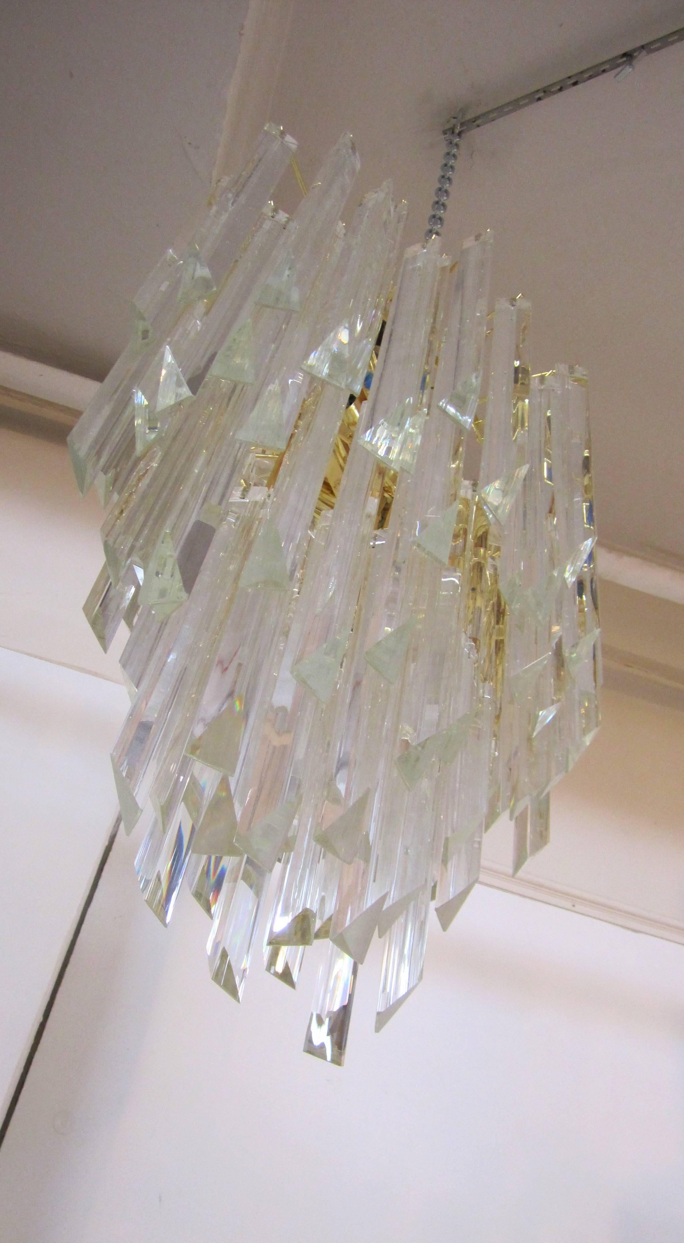 Crystal Chandelier in the Style of Venini For Sale 3