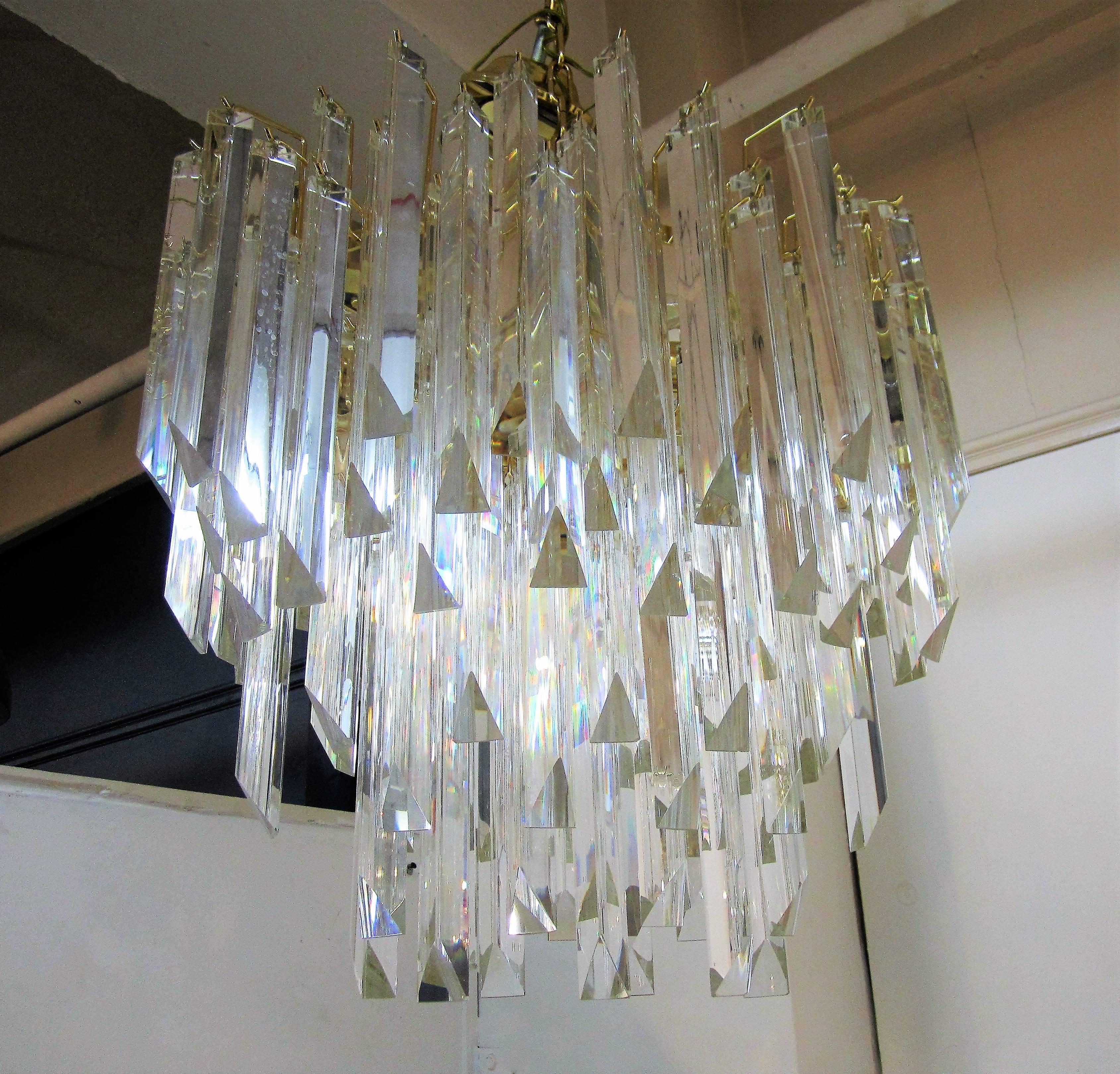 Crystal Chandelier in the Style of Venini For Sale 4
