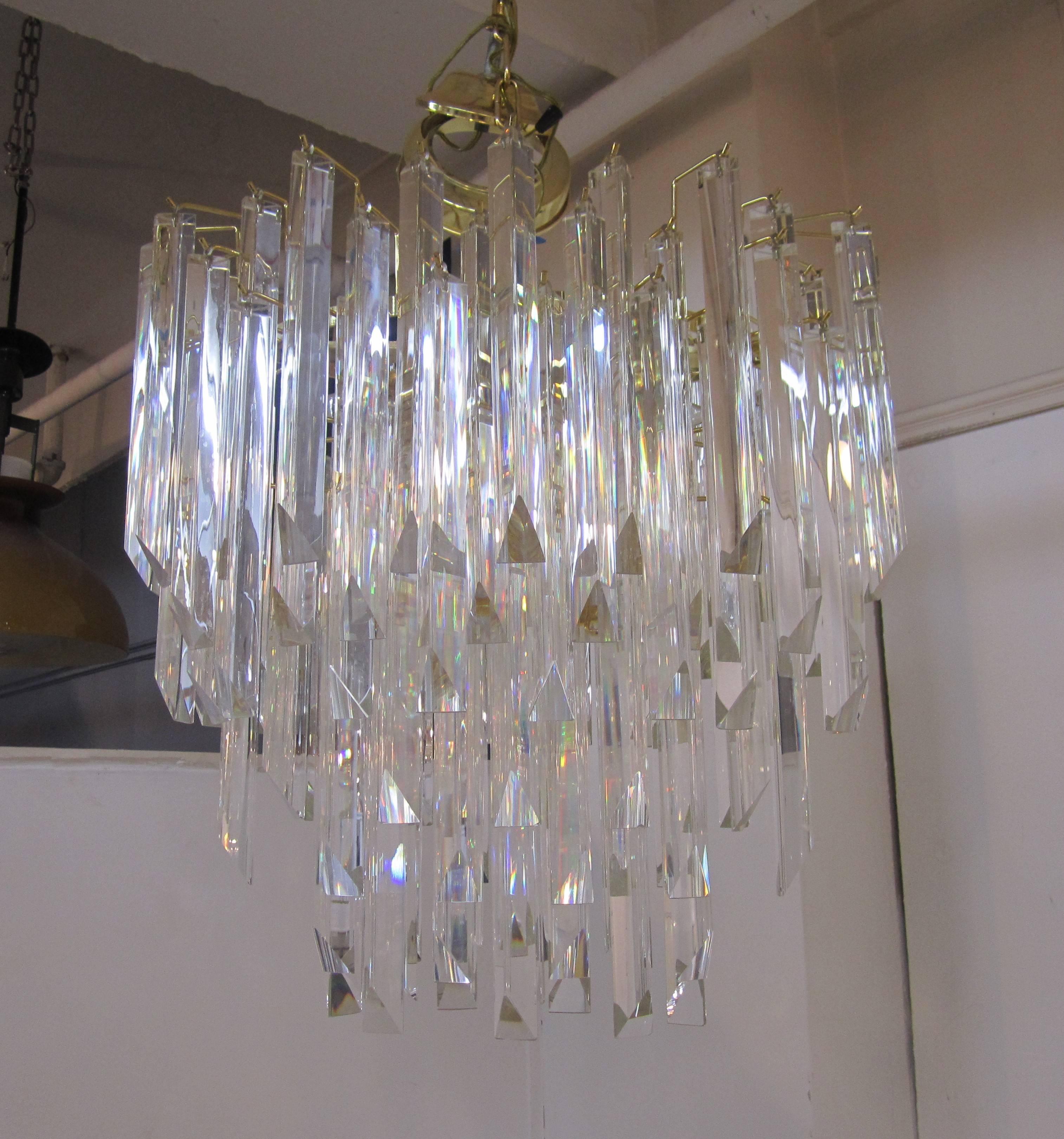 Crystal Chandelier in the Style of Venini For Sale 6