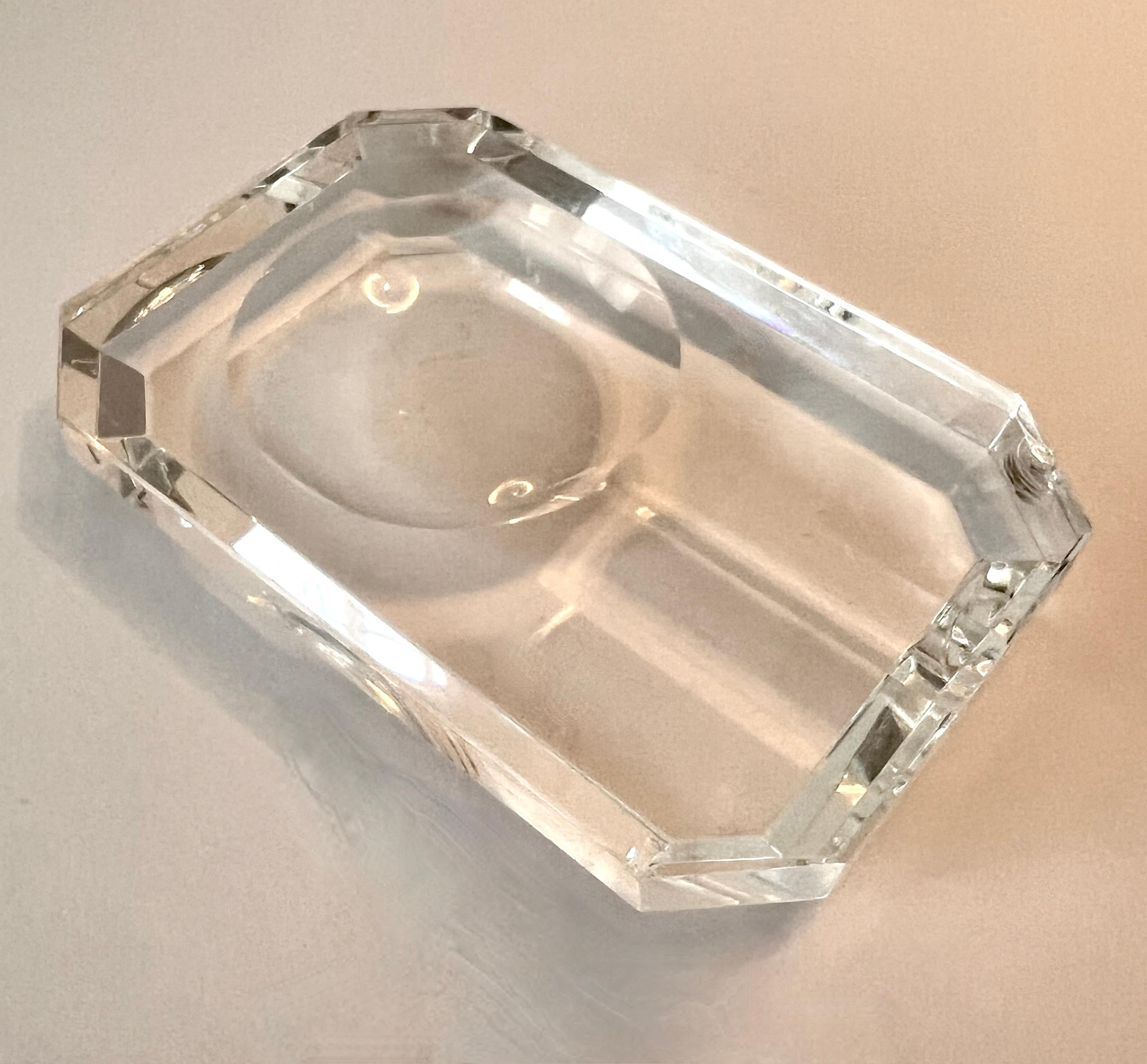 Modern Crystal Cigar Ashtray For Sale