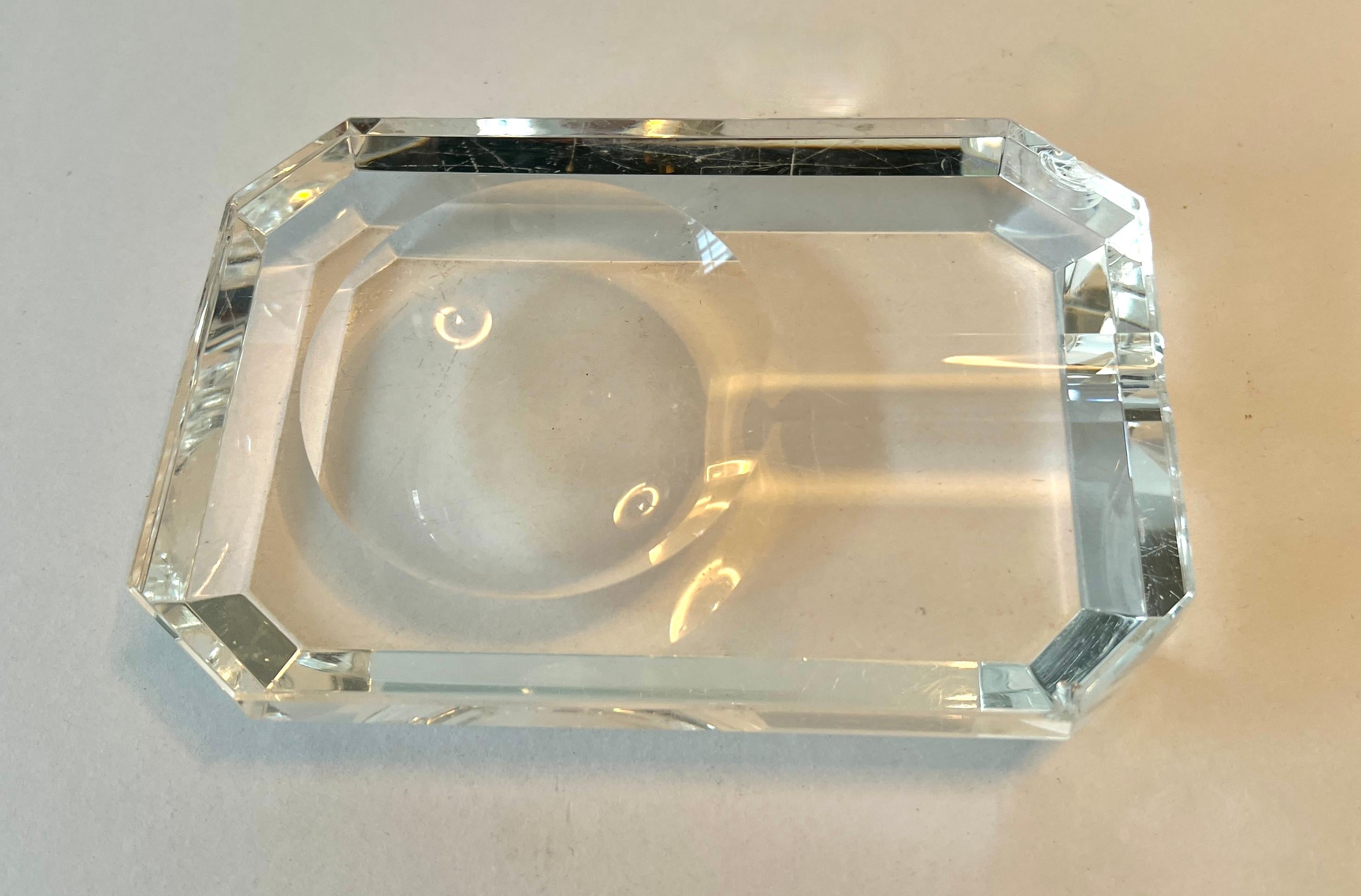 Hand-Crafted Crystal Cigar Ashtray For Sale