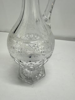 Crystal Claret Ewer, Wheel-Engraved Game Frieze, Possibly Val Saint-Lambert