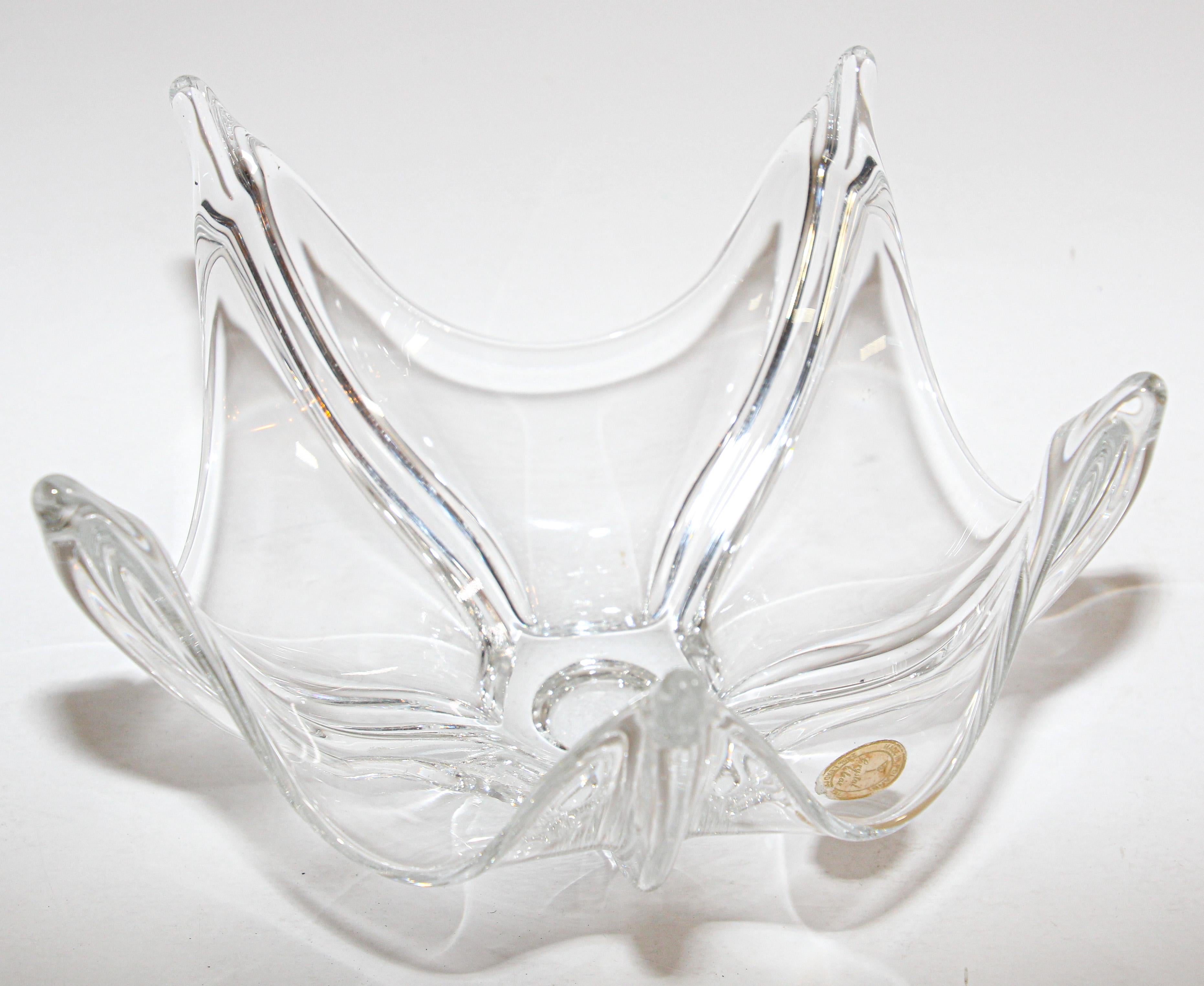 Crystal Clear Bohemia Glass Bowl, Poland For Sale 4