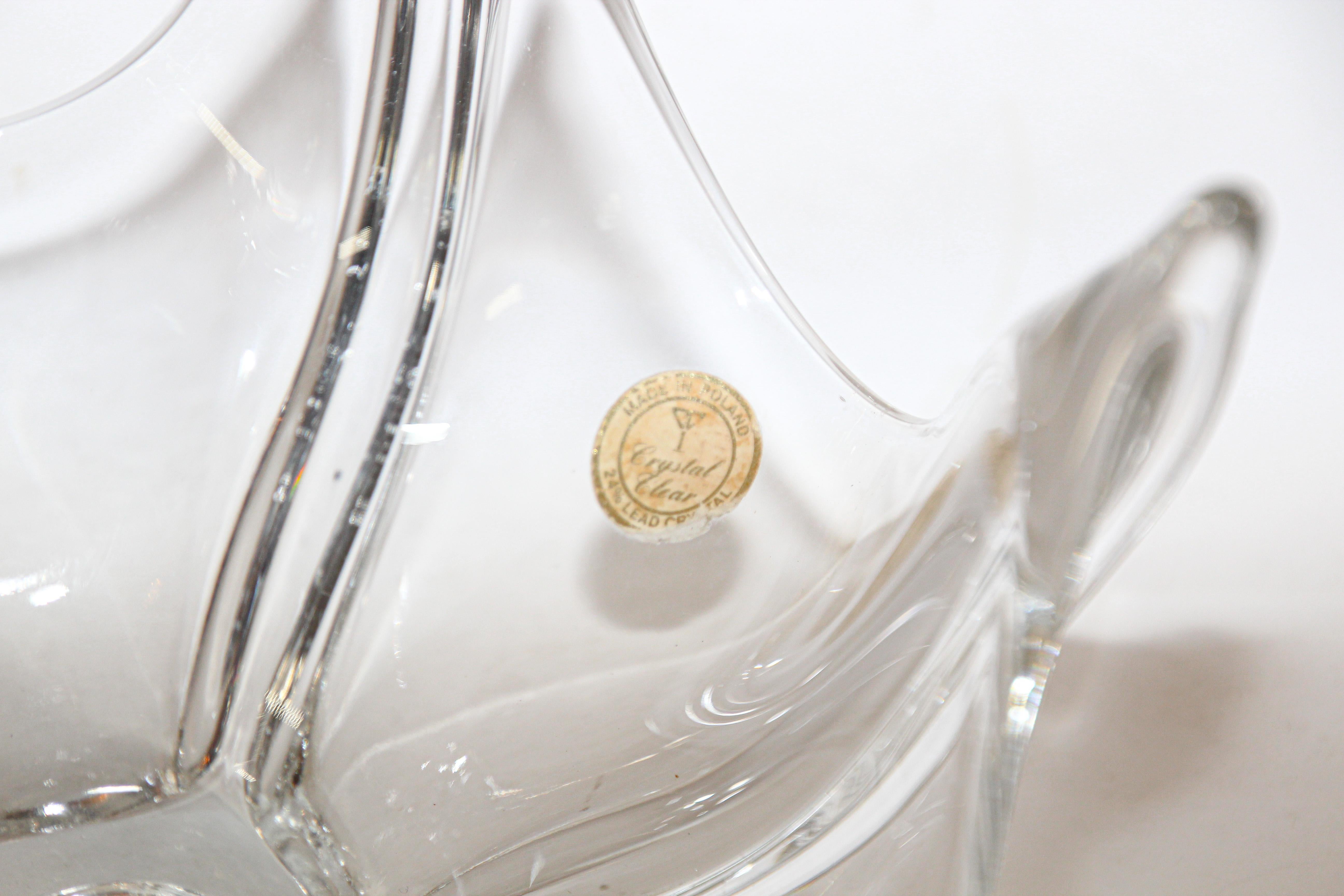 Fait main Bol en verre Bohemia Crystal Clear, Pologne en vente