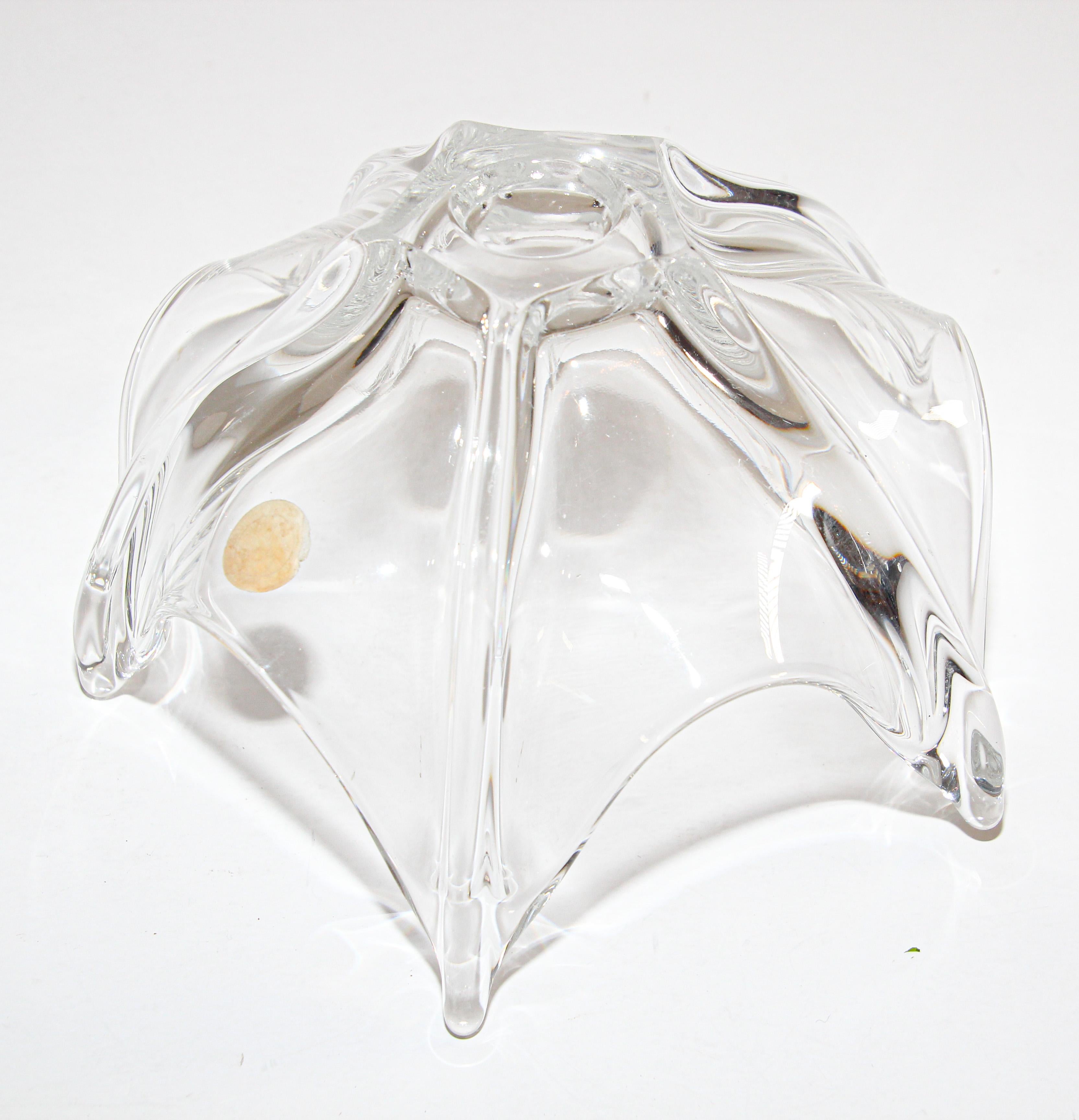 20th Century Crystal Clear Bohemia Glass Bowl, Poland For Sale