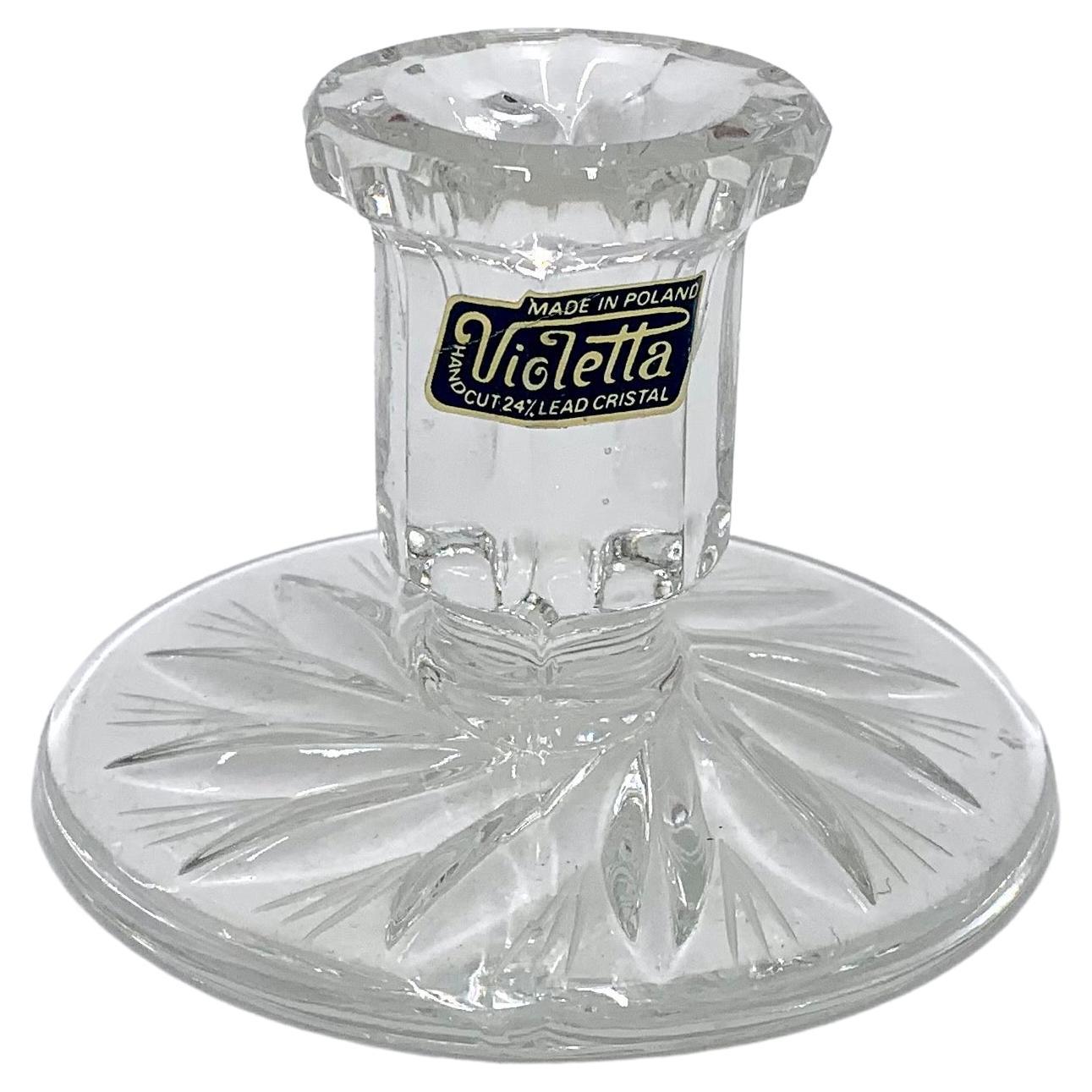 Crystal Clear Candlestick, Violetta, Poland For Sale