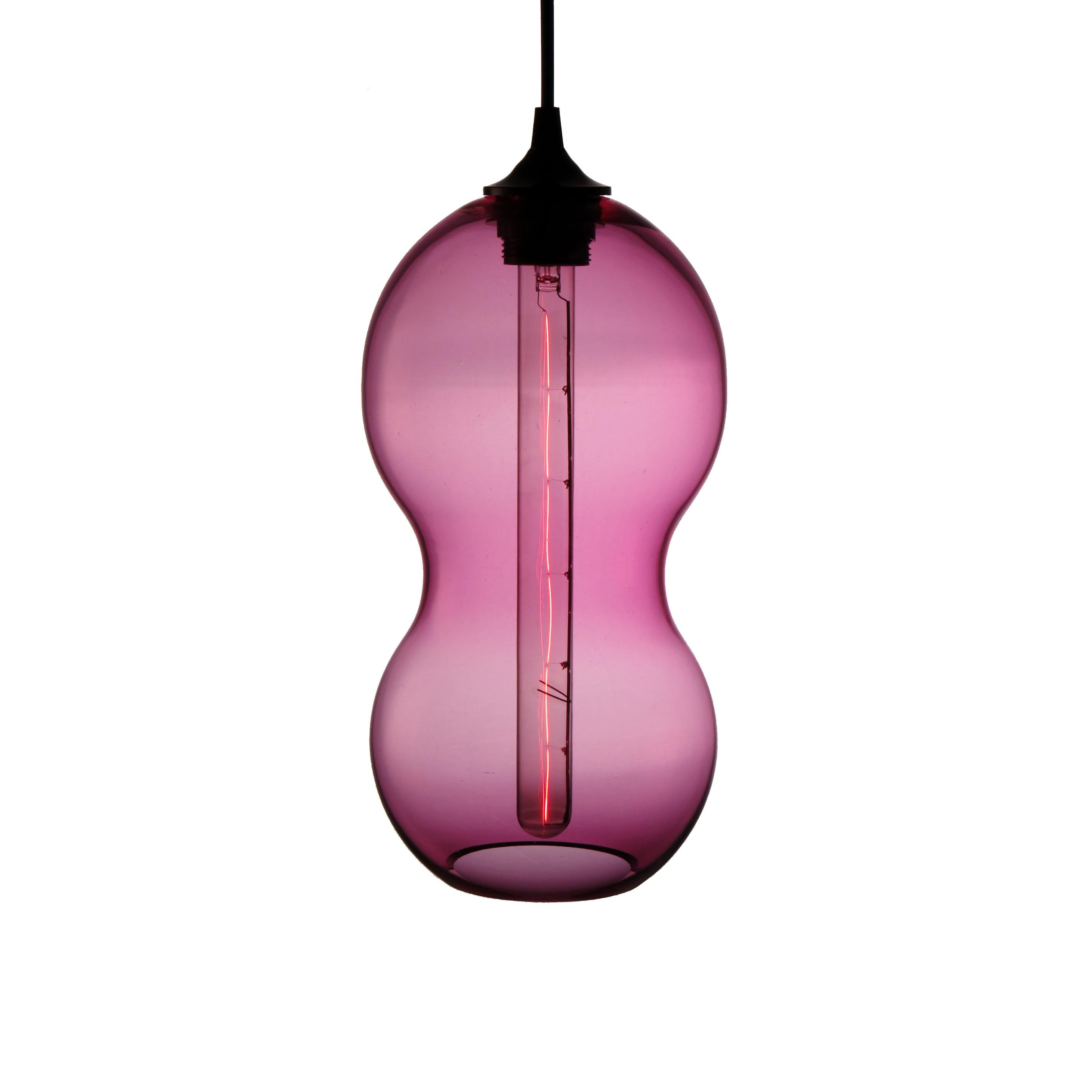 Crystal Clear Contemporary Organic Architectural Hand Blown Pendant Lamp For Sale 2