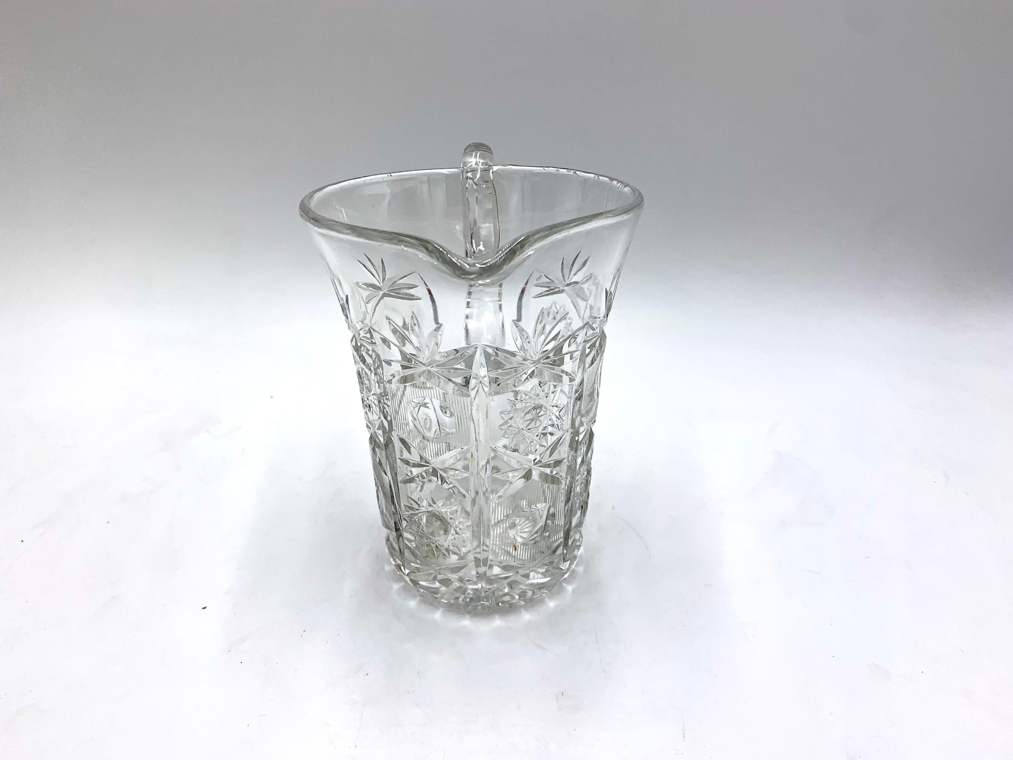Crystal Clear Jug Pitcher, Poland, 1960s For Sale 1