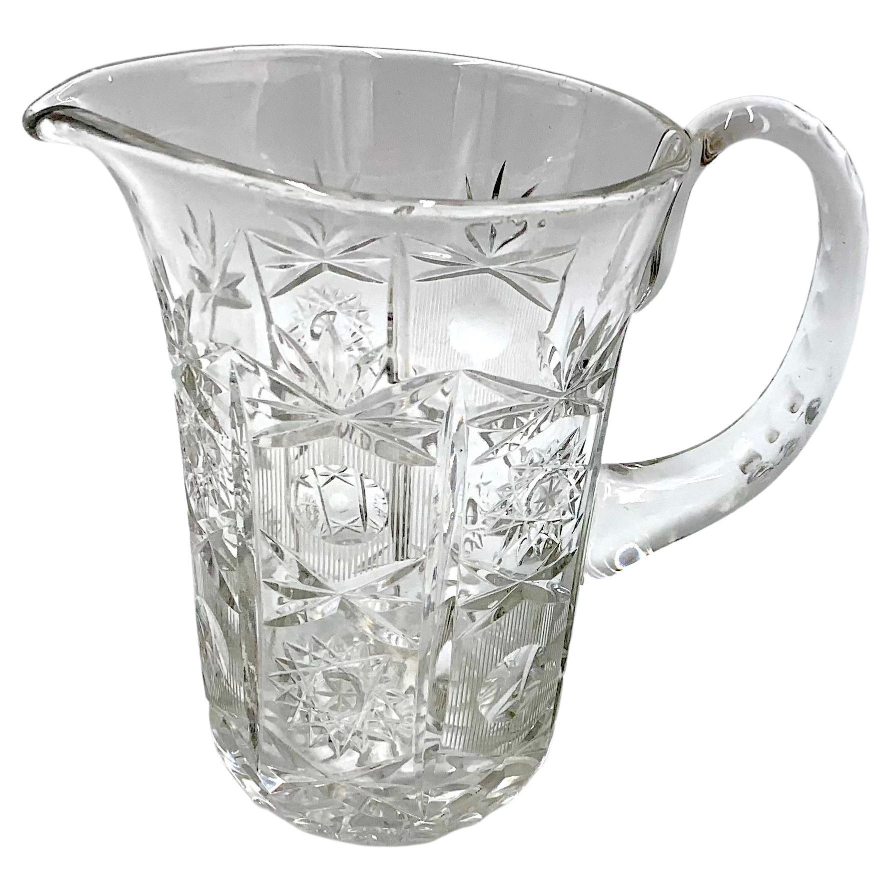 Crystal Clear Jug Pitcher, Poland, 1960s For Sale