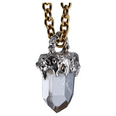 "Crystal Clear" Pendant, Quartz and Silver