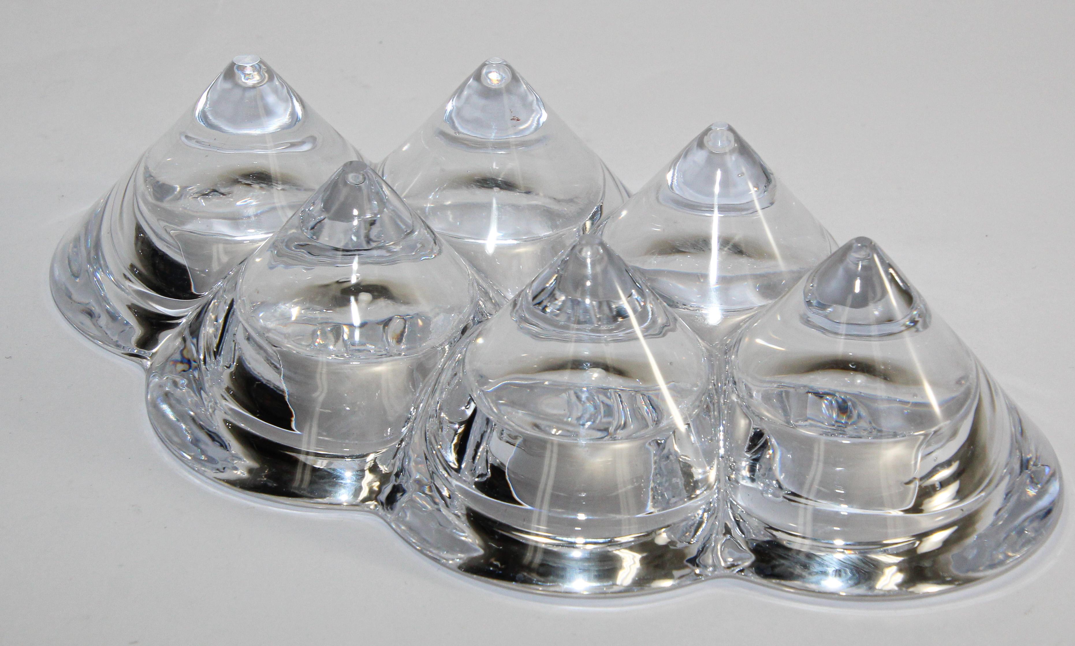 Hand-Crafted Crystal Clear Votive Candle Holder by Villeroy and Boch Made in Germany For Sale