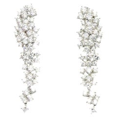 Crystal Cluster Long Drop Earrings 2000s