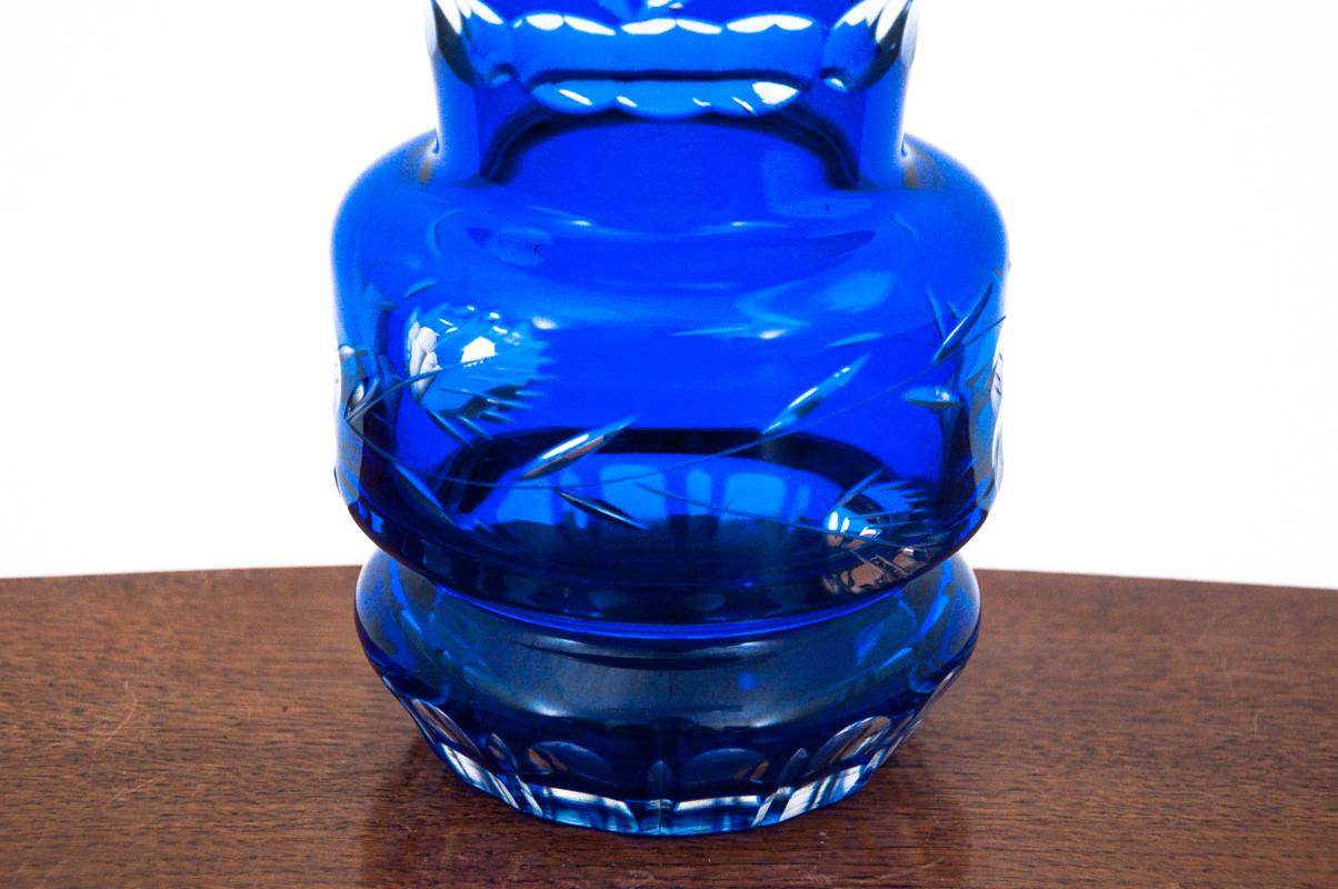 Polish Crystal Cobalt Blue Vase