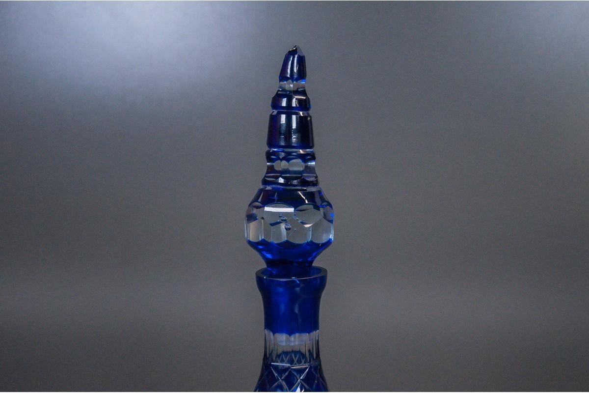 Mid-Century Modern Crystal Cobalt Carafe For Sale