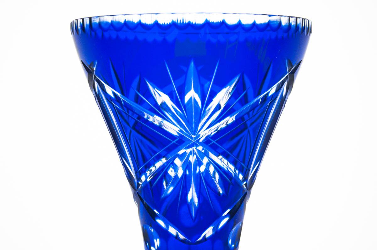 European Crystal Cobalt Vase