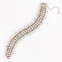 Crystal Cocktail Bracelet With Navette Accents By Weiss, 1950s