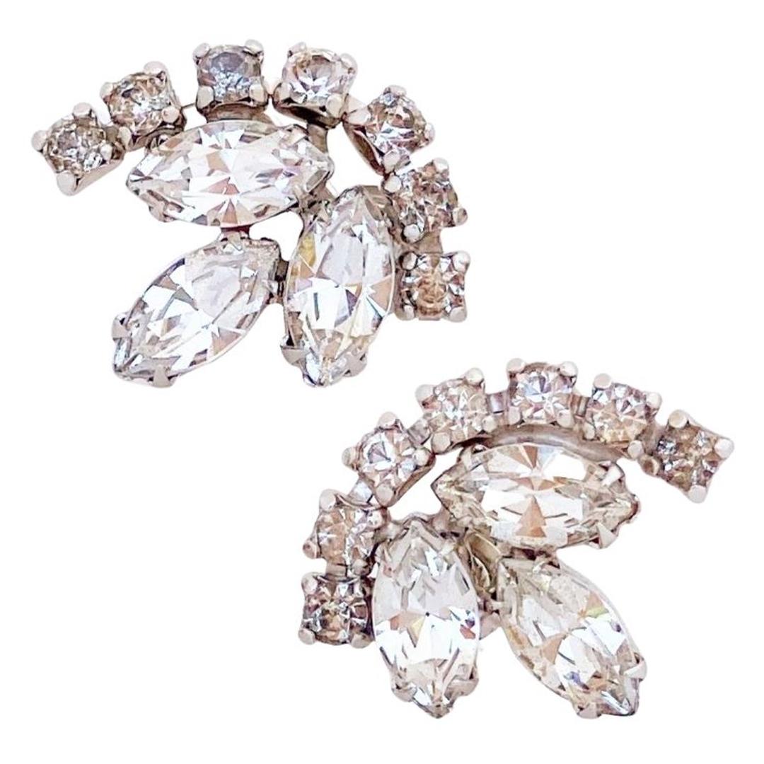 Crystal Cocktail Climber Earrings By Duane, 1950s