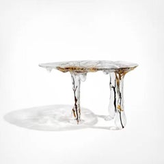 Crystal Branched Adorned Coffee Table with Natural Wooden Branch Design