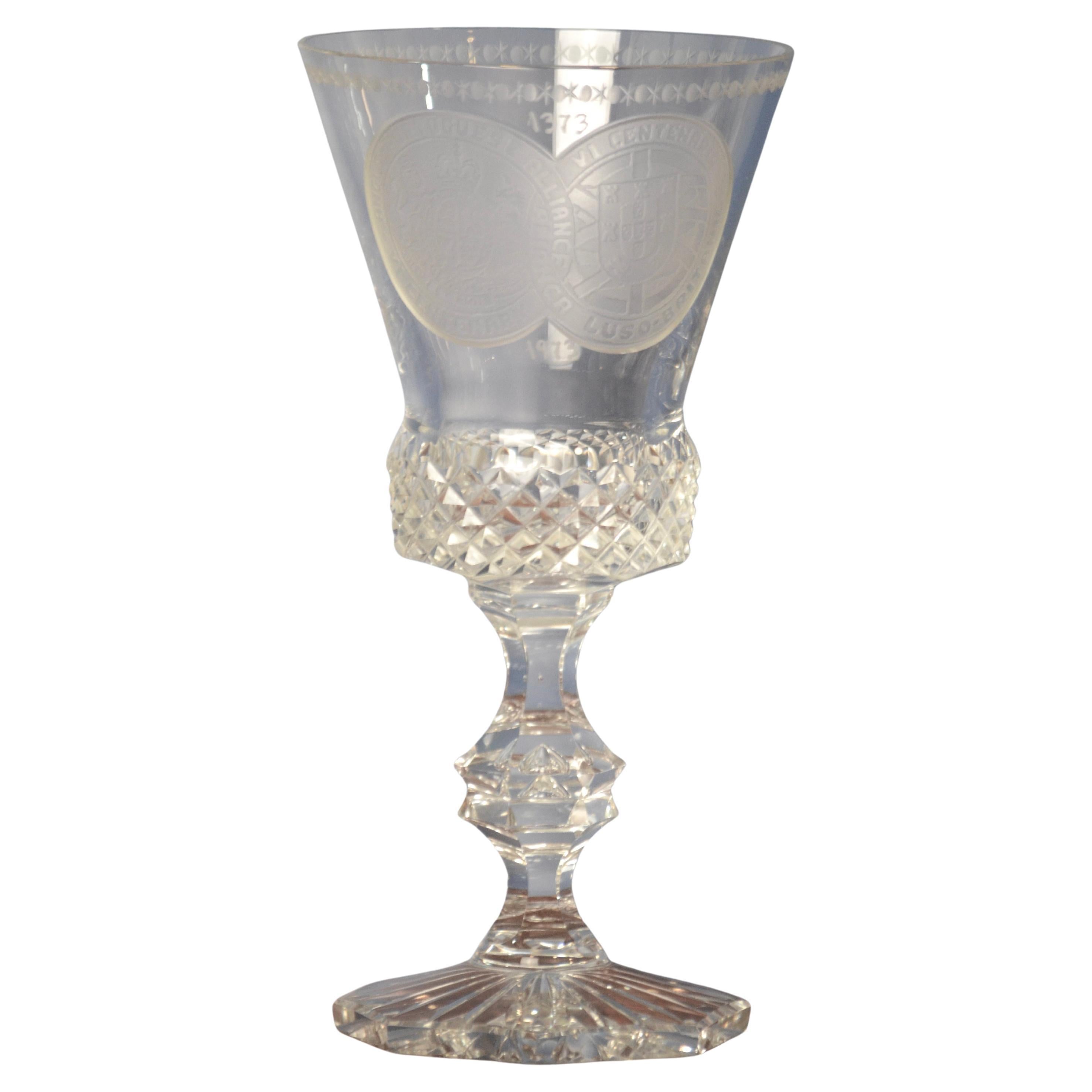 Vaso conmemorativo de cristal, 600 aniversario Alianza Anglo-Portuguesa, 1973 en venta