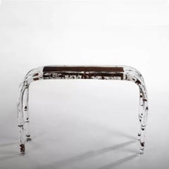 Crystal Acrylic and Wood Console Table – Clear Narrow Entryway Furniture