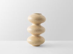 Vase in Wellenform aus cremefarbenem Kristall von Forma Rosa Studio